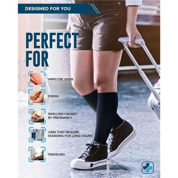 3 Pairs Plus Size Compression Socks Wide Calf | Bamboo Viscose Knee High Socks - Picture 3 of 7